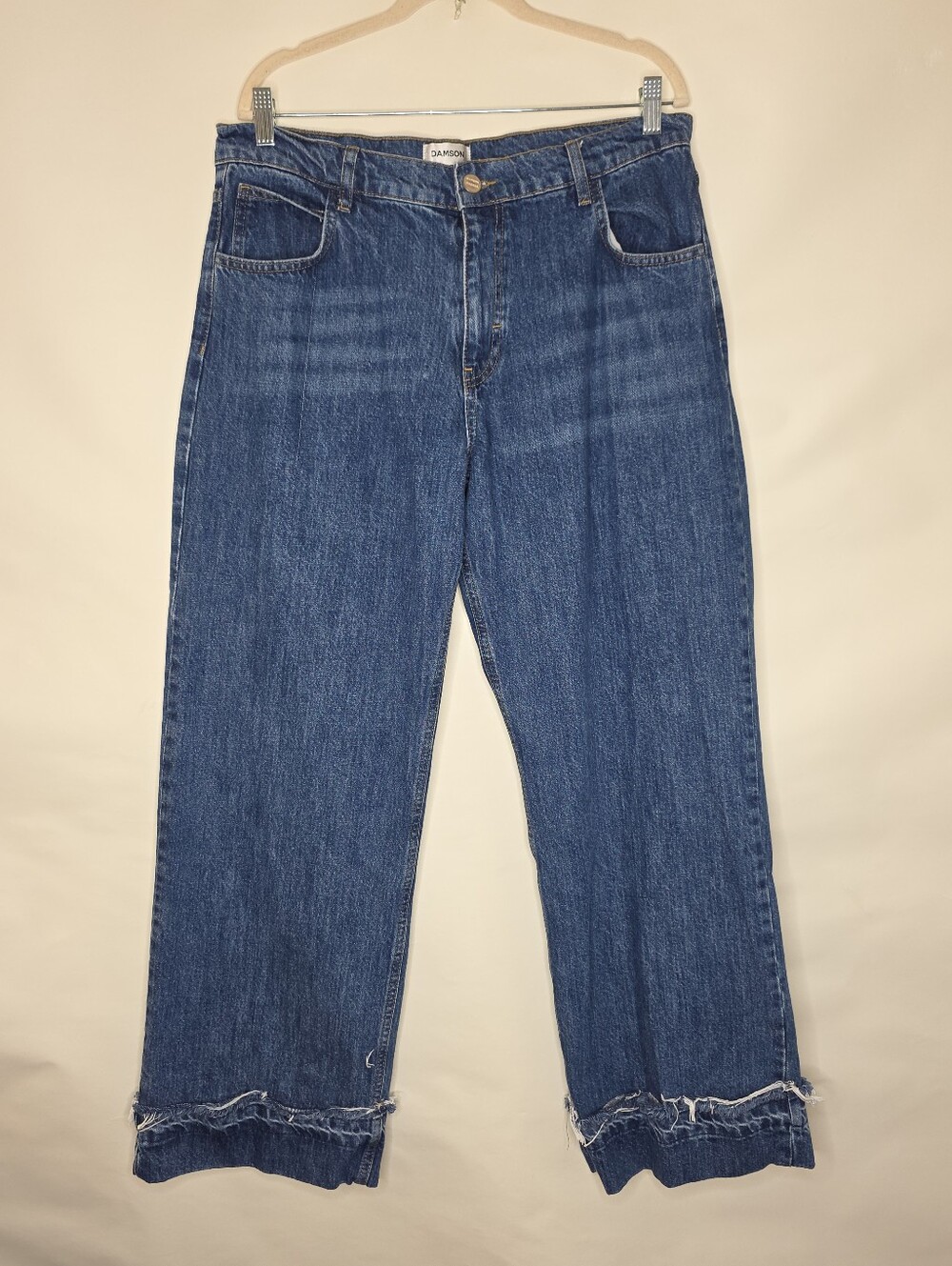 Damson Madder Sylvie Cuffed Jeans Organic Cotton Size 16 Monogrammed Pockets Y2K - Picture 16 of 16